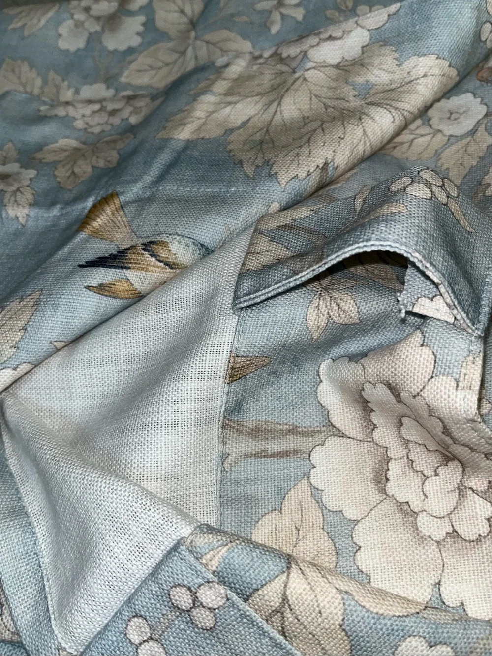 NWT Sanderson Chiswick Grove Floral Bird design Drapes 2 Panels Size 50